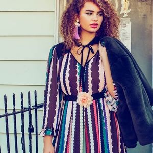 Eloquii Dress, Size 14, Midi, 70's, Retro, Bold